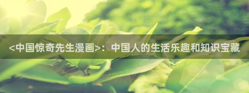 香蕉文化漫画阅读入口：<中国惊奇先生漫画>：中国人的生活乐趣和知识宝藏